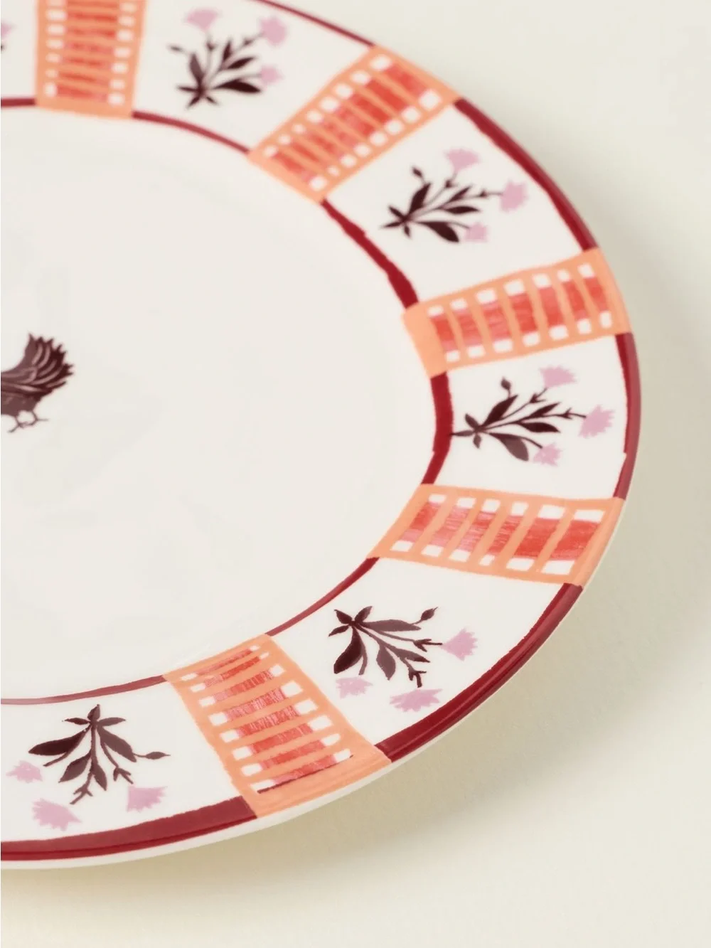 Anthropologie Millie Stoneware Dessert Plate Chicken